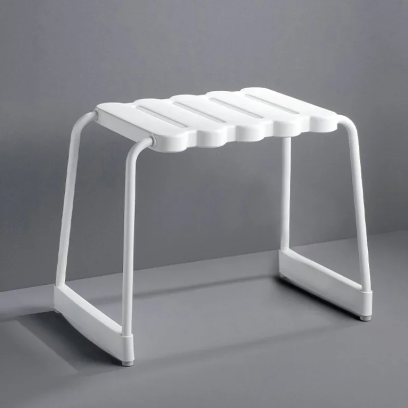 

Elderly Pregnant Toilet Stool Aluminum Alloy Material Bathroom Chair Widened Design Shower Chair Stable Anti-skid Bath Seat