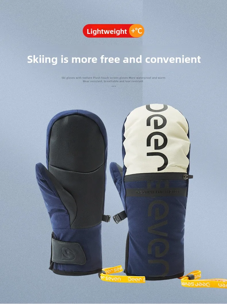 New Thinsulate Thermal Ski Gloves Winter Windproof Waterproof Snow Motorcycle Cycling Gloves with Free Waterproof Pouch