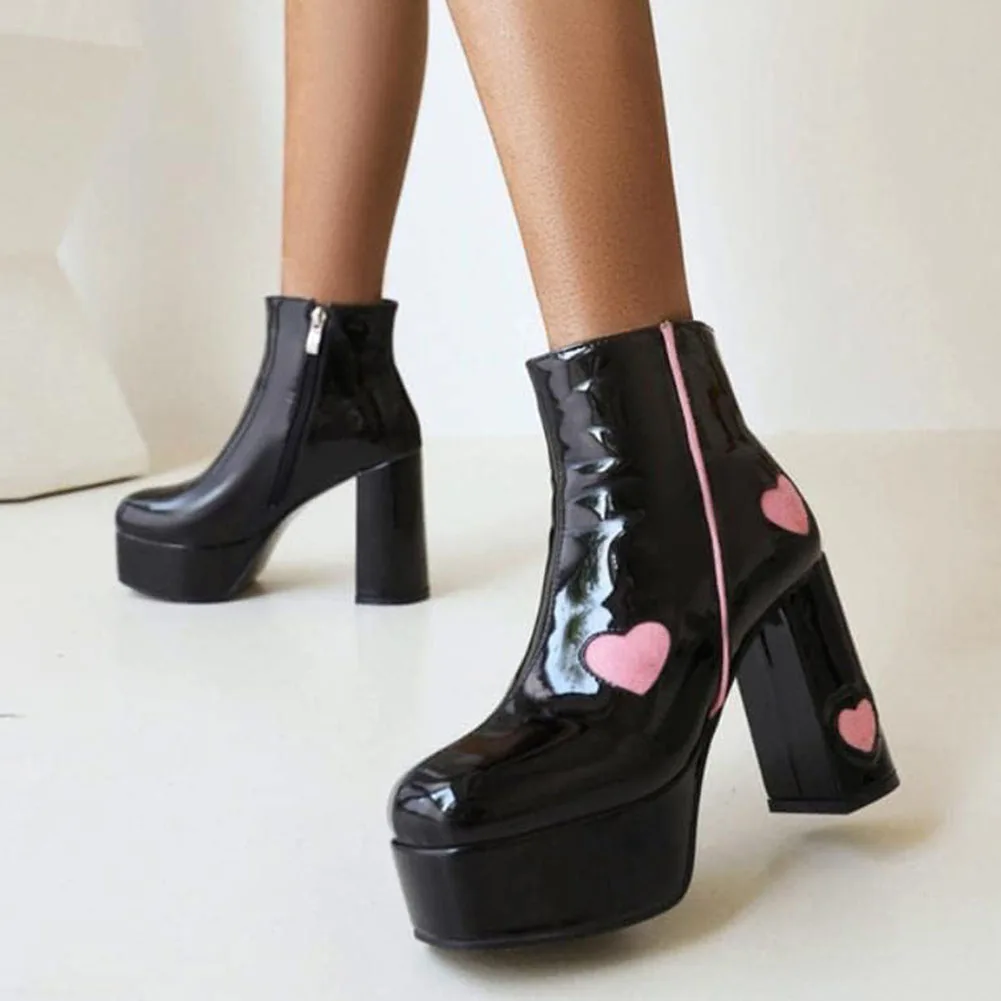 

New Upgraded Version Platform Ankle Boots Brand Design Gothic Fashion Women Shoes Big Size 43