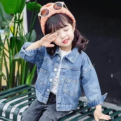 Kids' Sweet Denim Jacket for Girls - Stylish Princess Outerwear in Soft Jean Fabric for Ages 1-10 (As the picture)