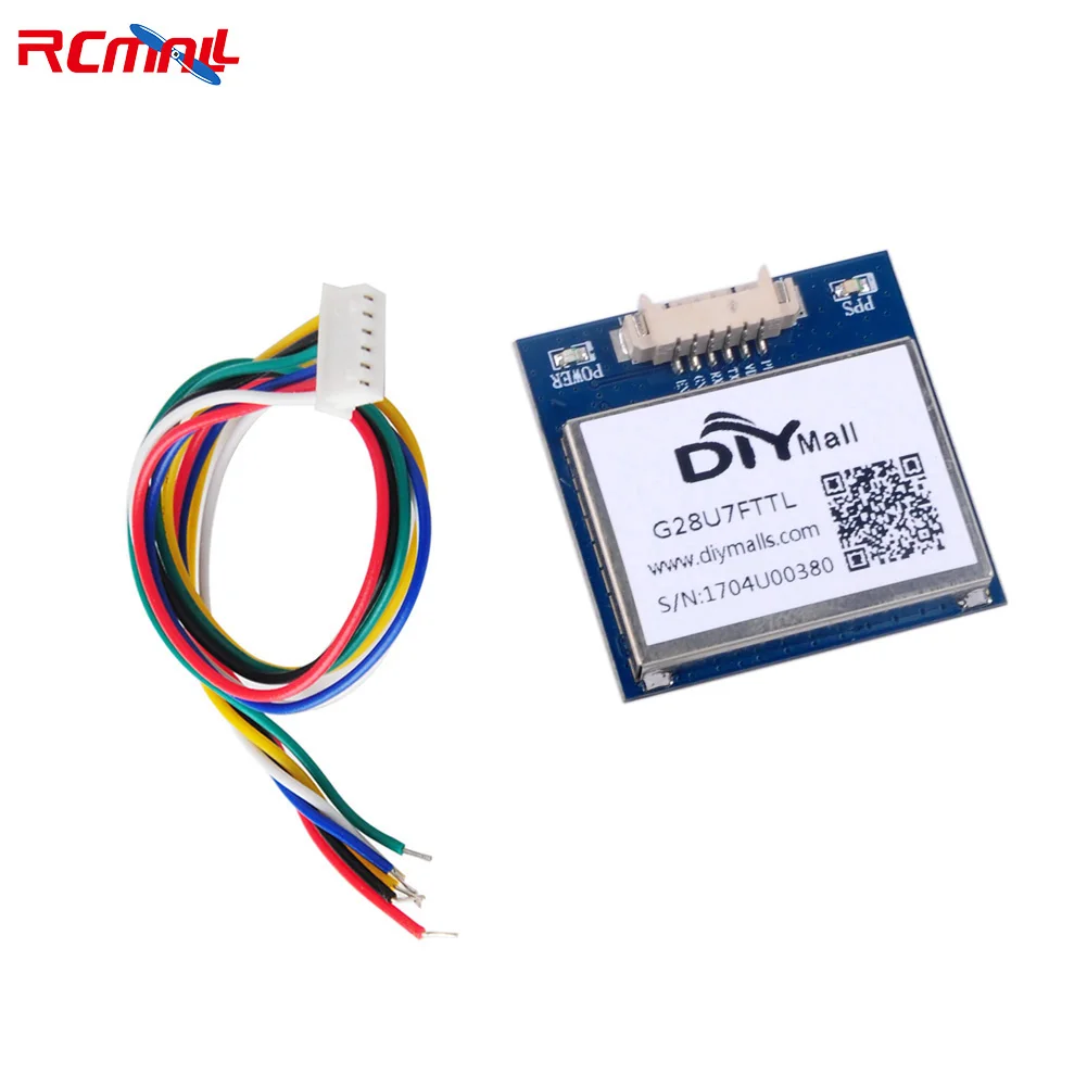 RCmall 안테나가 있는 GPS 모듈, TTL 1-10Hz, 플래시 비행 제어 모..