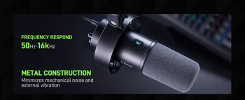 FIFINE USB/XLR Dynamic Microphone with Shock Mount,Touch-mute,Headphone Jack&Volume Control,for PC or Sound Card Recording -K688 9