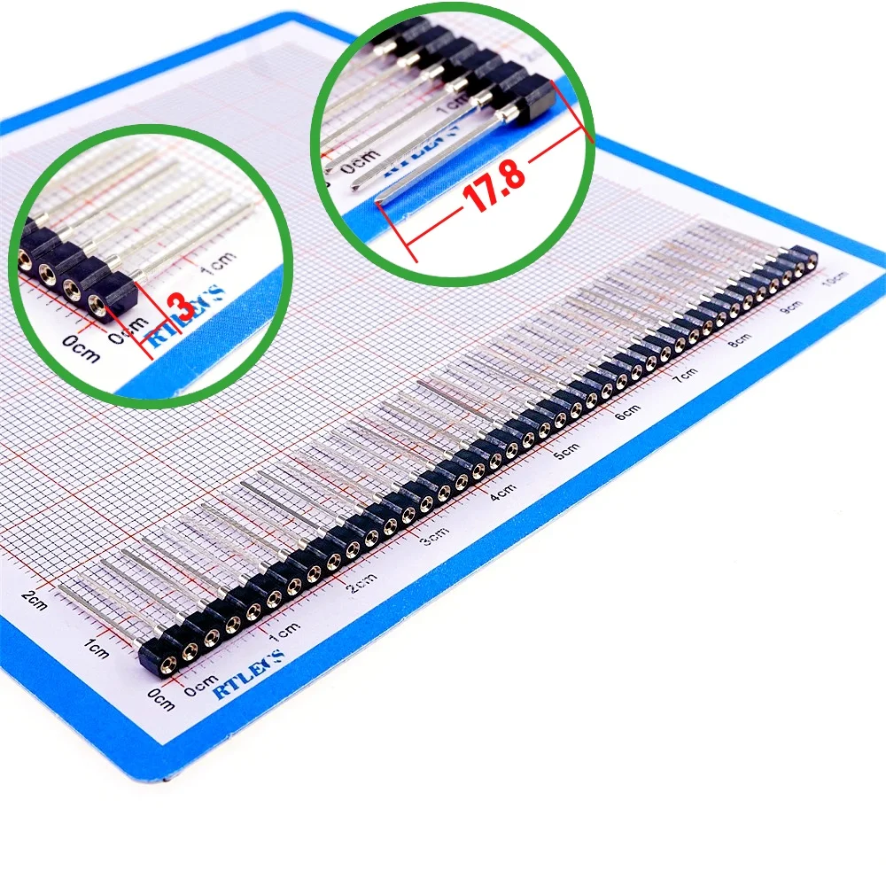 50 Pezzi Intestazioni PCB Maschio E Femmina 10 Pin - Passo 2,54 Mm, Striscia Saldante Per Prototipi Shield