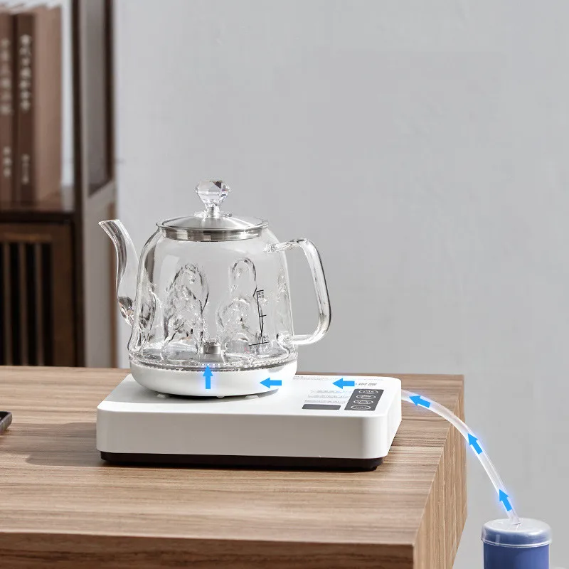 1350W Smart Bottom Out Water Electric Kettle 1000ml Home Temperature Control Glass Tea Brewing Machine Automatic Keep Warm 220V 5