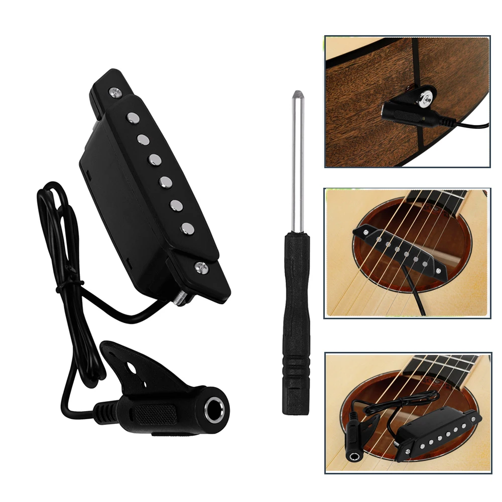 

Classical Acoustic Guitar Pickup Professional Black Transducer Amplifier Guitar Pickups Accessories Musical Insruments