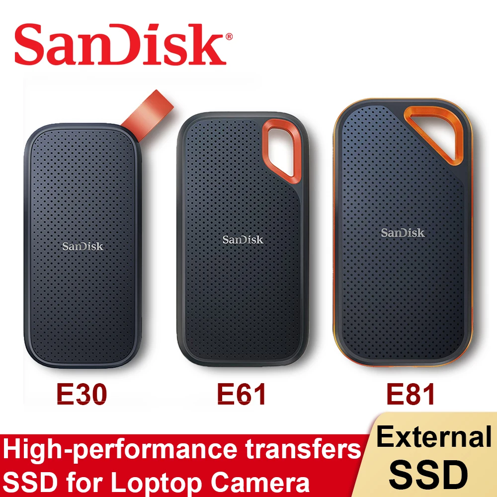 SanDisk SSD E81 E61 E30 E60 휴대용 솔리드 스테이트 드라이브, 4 테라바이트 2 테라바이트 1 테라바이트