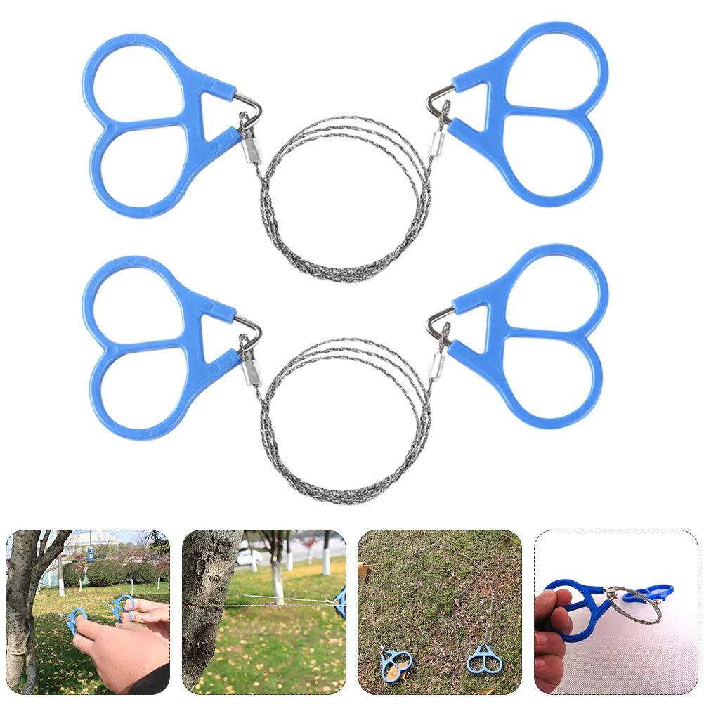 

2 Pcs Chain Saw Chainsaw Survival Outdoor Wire Hiking Fretsaw Supplies Manual Stainless Steel Camping Fretsaws