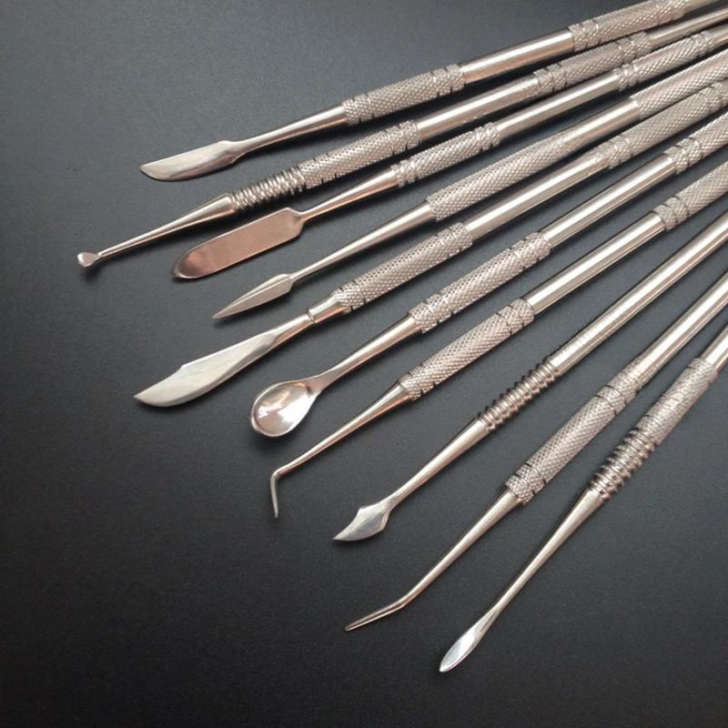 10Pcs/Set Stainless Steel Soft Clay Tools Polymer Sculpting Smoothing Wax Pottery Ceramic Modeling Carved Tools  Accessories