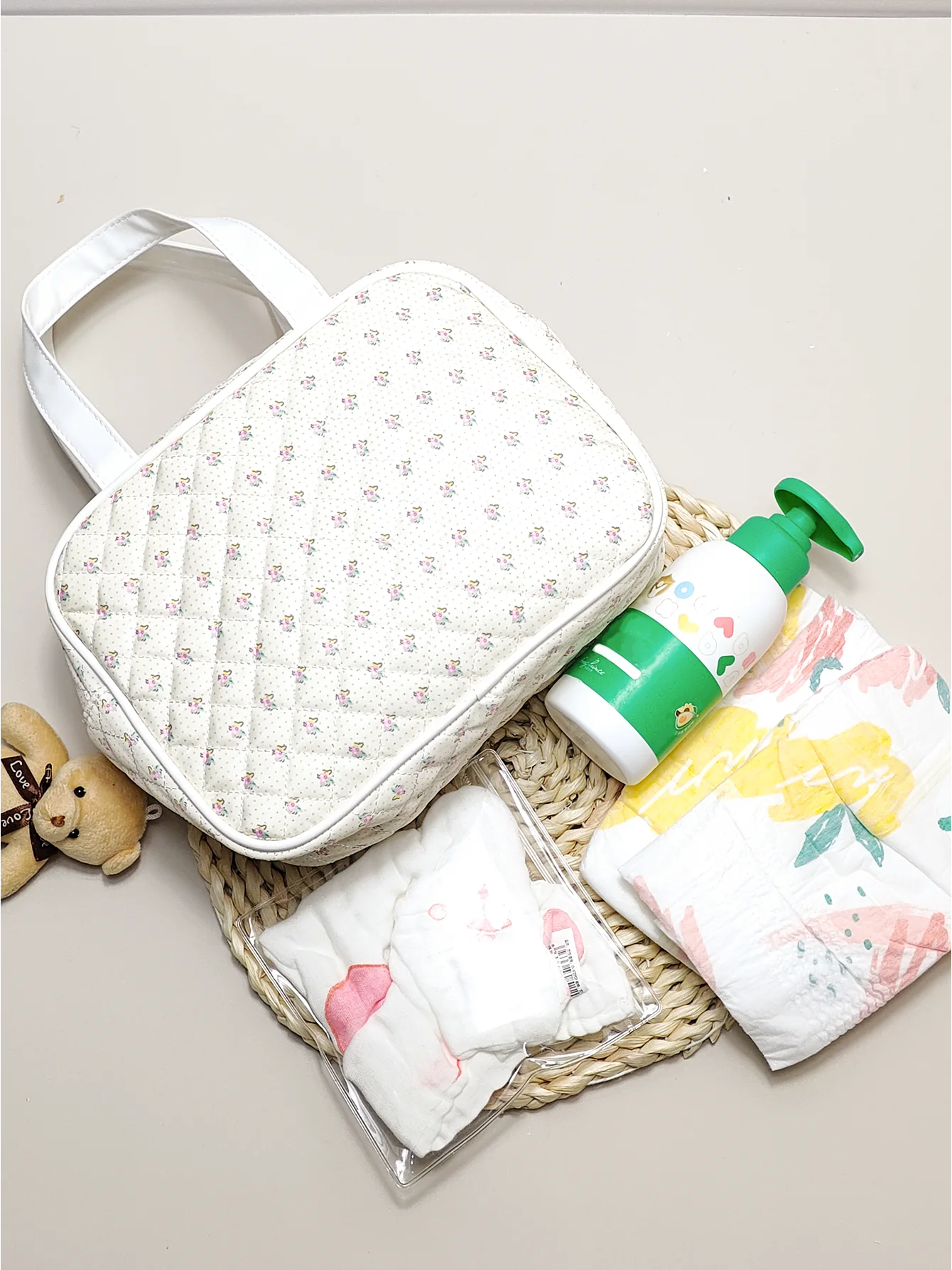 Bolsa de mano portátil con estampado para mamá, bolsa de almacenamiento de pañales, 1 unidad