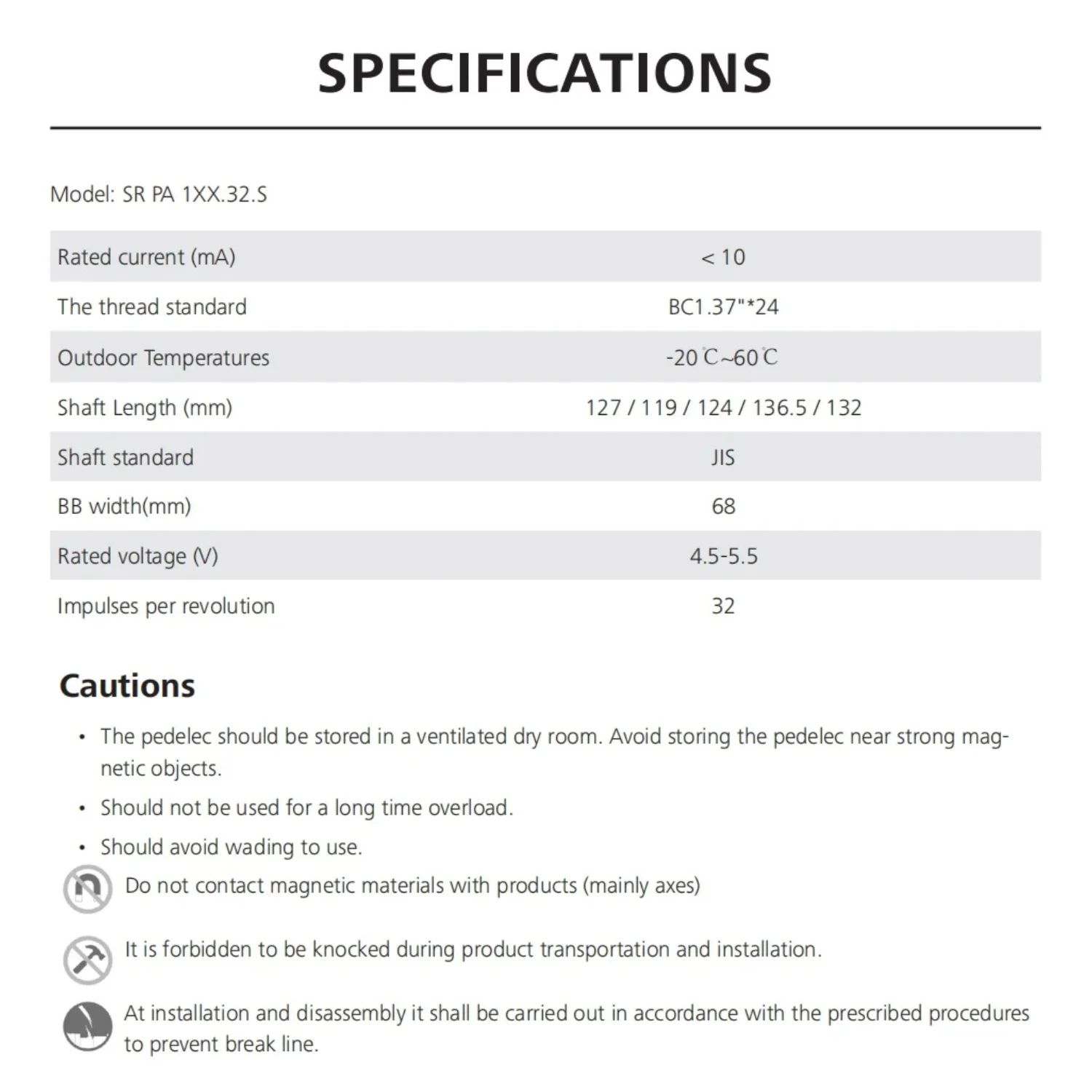 Bafang für Pedal-Assist-Sensor 68mm PAS SR PA121. 32S Assistenz-Mittelsäulensensor E-Bike-Booster Trittfrequenzsensor – Detail 3