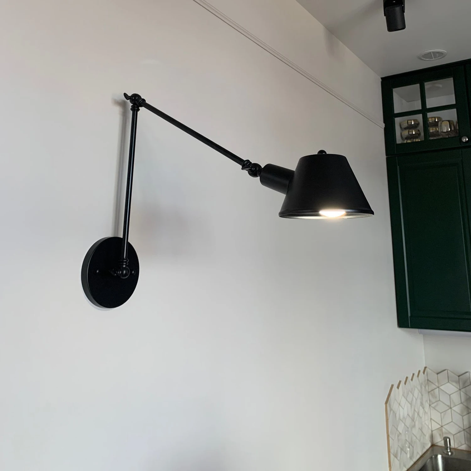 Black Rustic Vintage Swimming Arm Wall Lamp Retro Long Reading Lights Wall Adjustable Iron Applique Murale Luminaire Home led wall lamp wall sconces light wall lamp