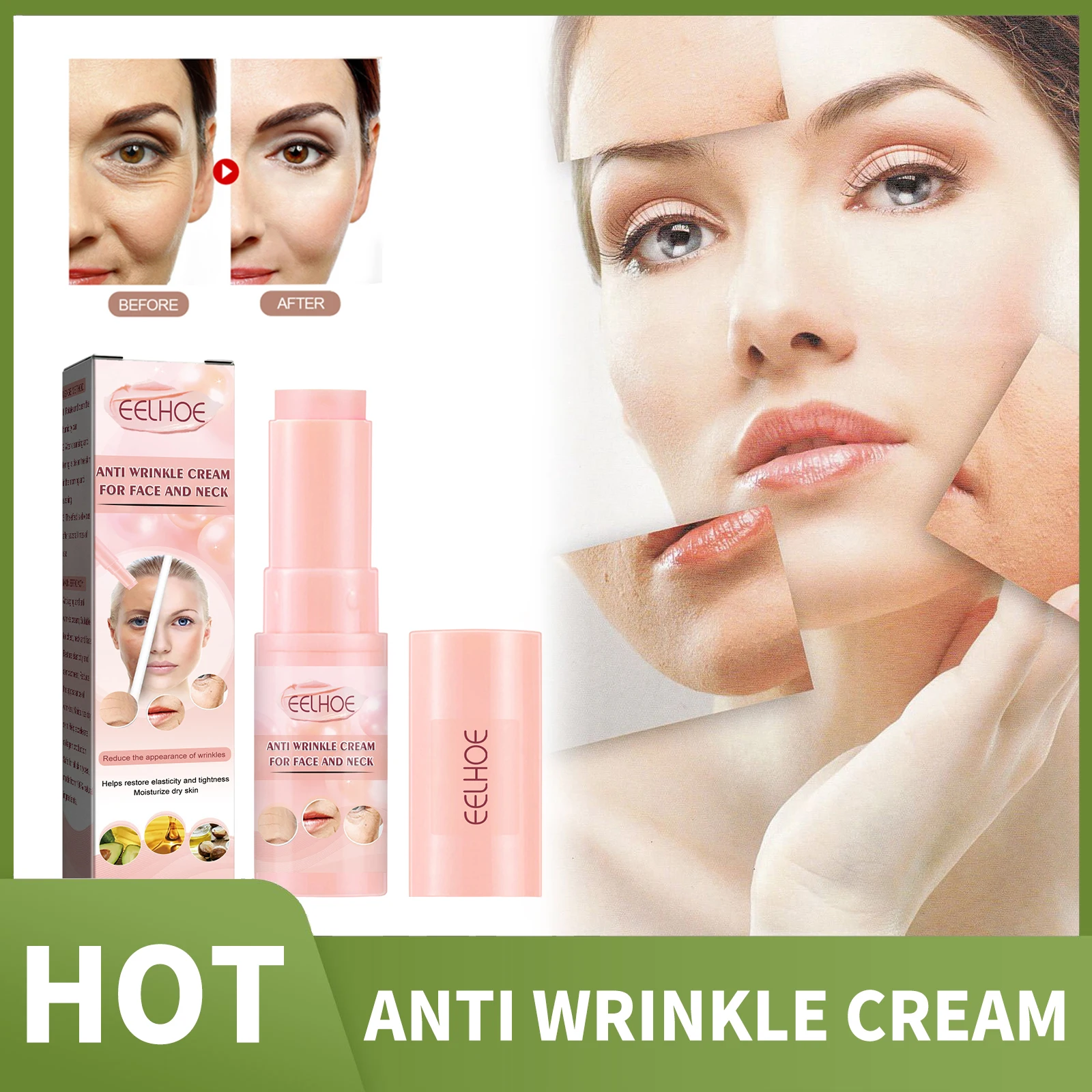 Anti Aging Cream Stick Bar Anti Wrinkle Moisturizing Brighten Dull Skin