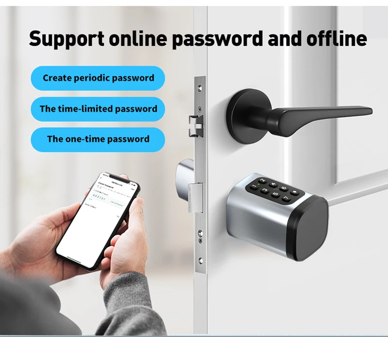 Tuya APP Fingerprint Cylinder Smart Door Lock Electronic Digital RFID Keypad Cod