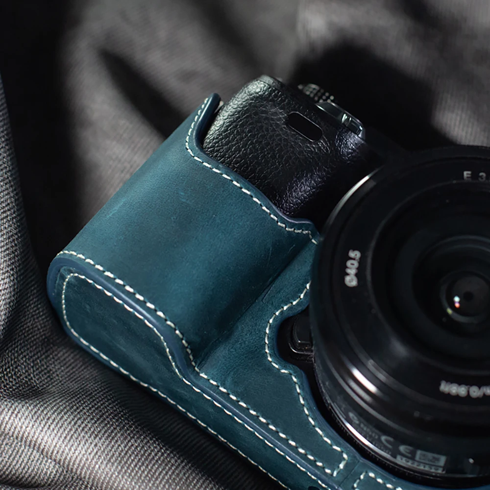 手作り本革保護ハーフケースソニー NEX-6/7 カバーヴィンテージ保護