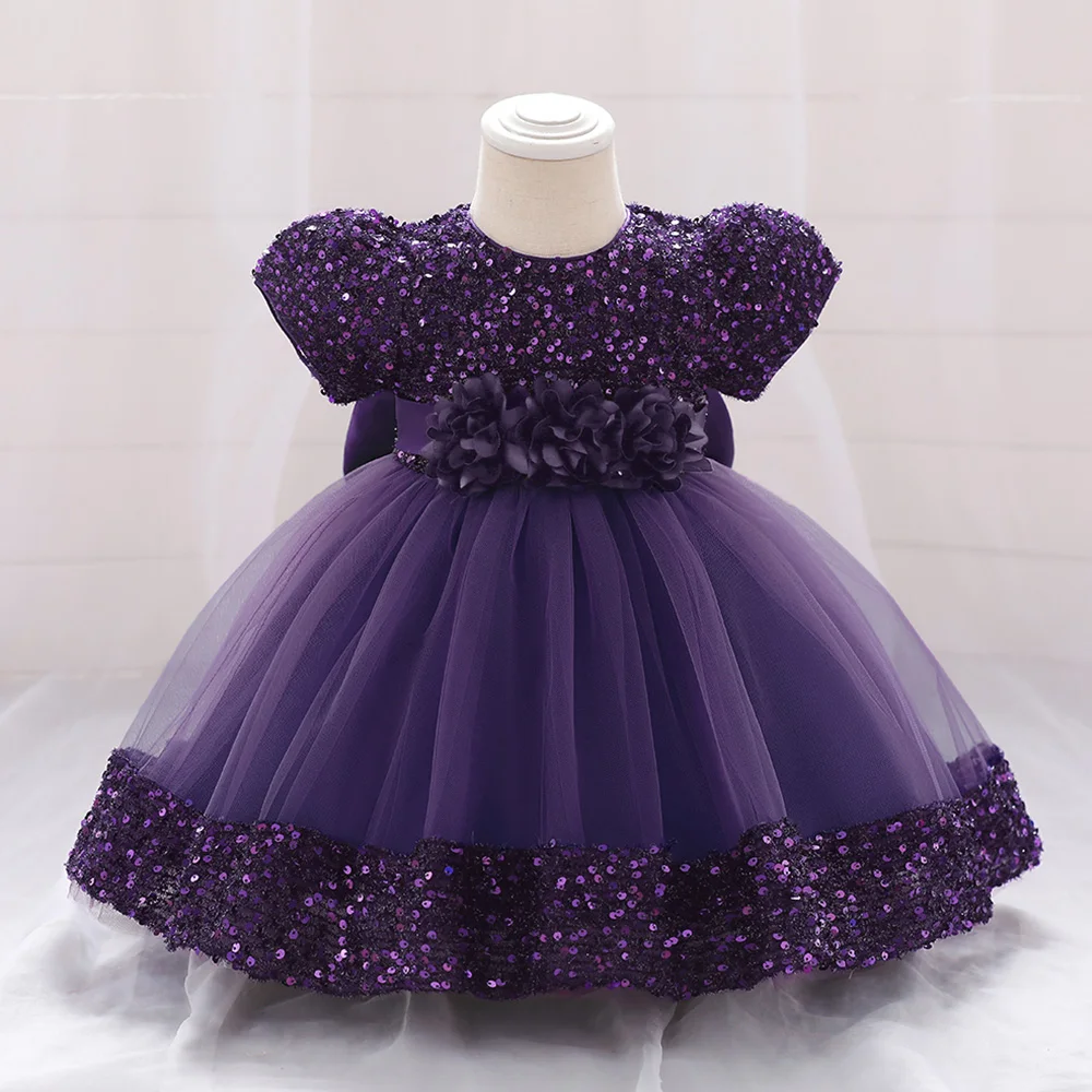 Big Bow Gold Sequins Party Baby Girls Dress Toddler Tutu Lace 1st Birthday Princess Dresses For Girl Wedding Prom Christmas Gown girls dress baby girl dress