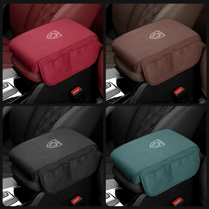 Suede Car Interior Armrest Box Mat Center Console Accessories for New Peugeot 206 207 508 208 407 308 301 406 307 408 607 2008
