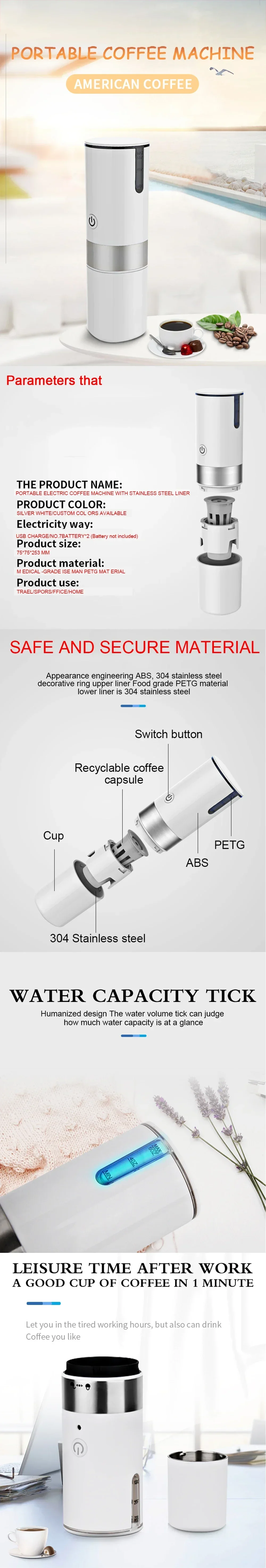 Description Picture 2 of itemHousehold Car USB Portable Electric Function Coffee Machine American Capsule Coffee Pot  for Instant Capsule Coffee Powder