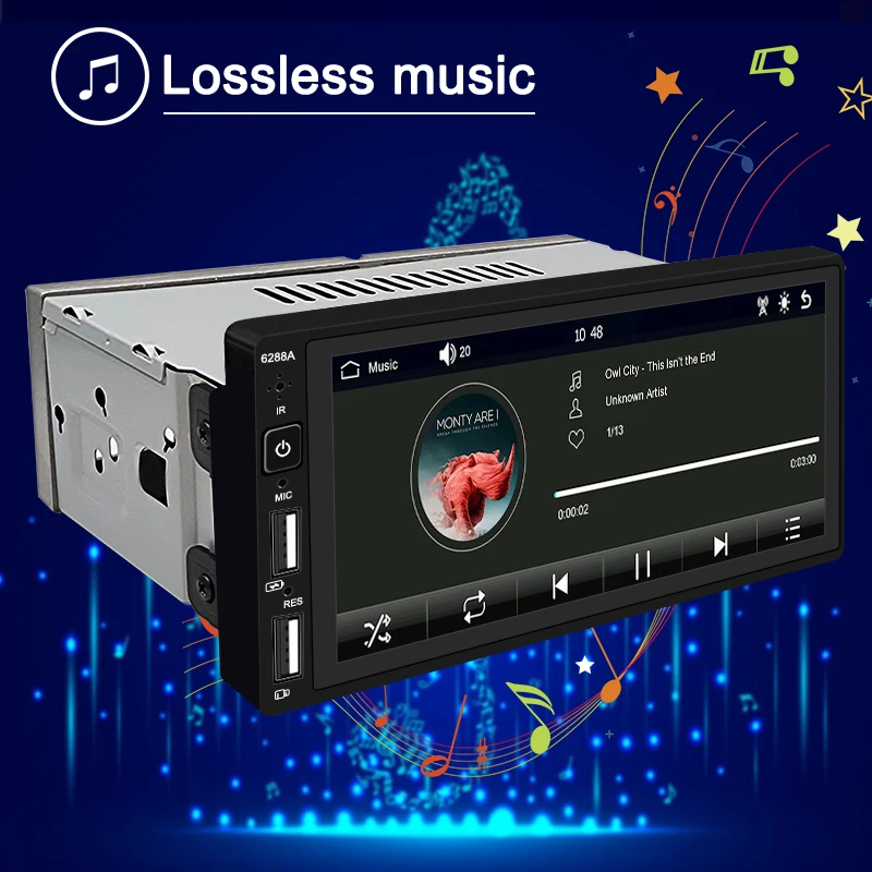안드로이드 자동차 라디오 유선 카플레이, 안드로이드 자동 와이파이, 블루투스, GPS, FM, USB, HD 터치 스크린, MP5 플레이어, 카메라 포함, 1 Din, 6.86 인치