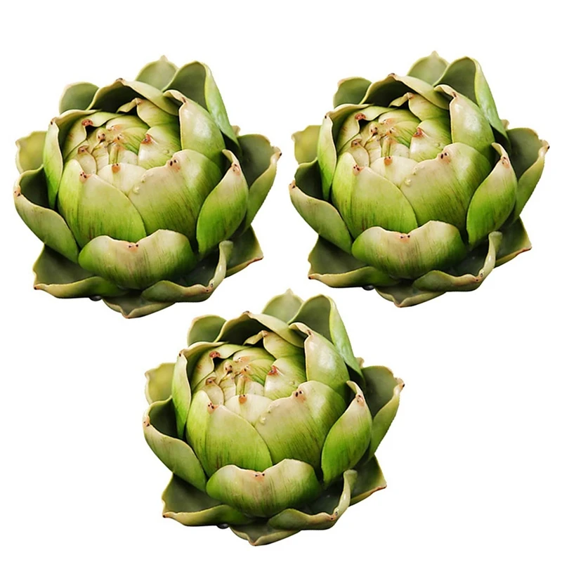 Promotion! 3Pcs Green Artificial Artichoke Plastic Fake Flower For Home Wedding Party Table Decoration |
