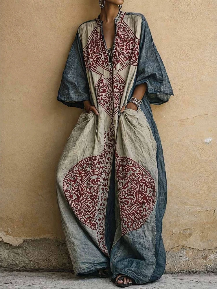Boho Geometric Print Jumpsuit