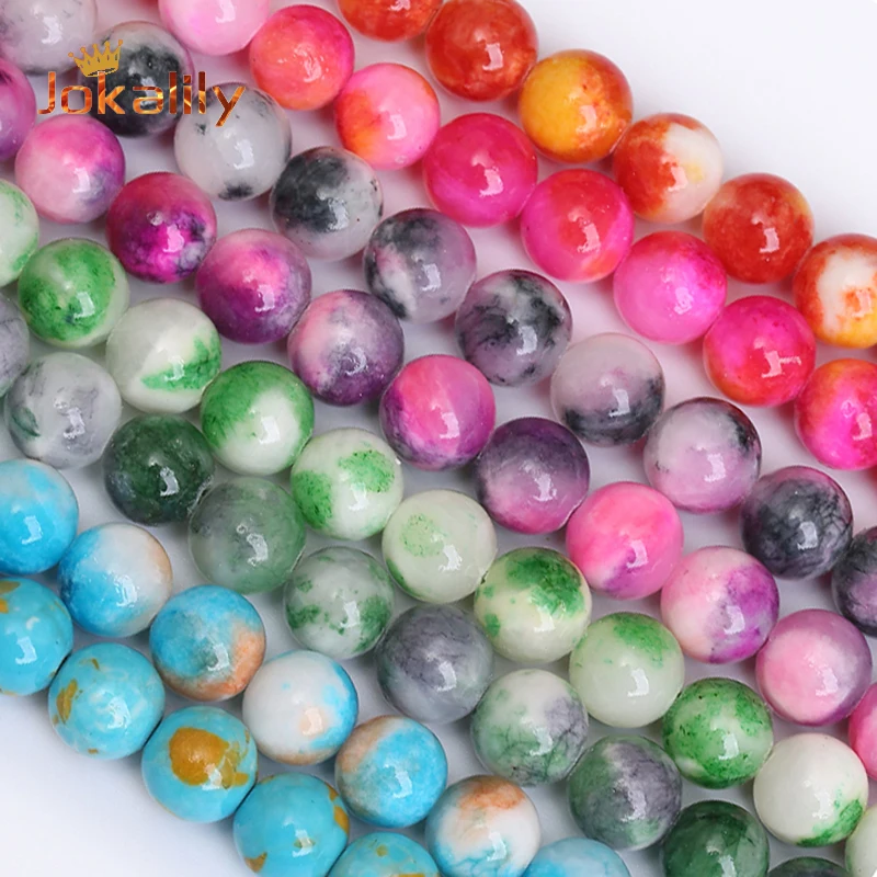 

21 Styles Colorful Persian Jades Stone Beads Round Loose Spacer Beads For Jewelry Making Diy Bracelets Necklaces 6 8 10 12mm 15"