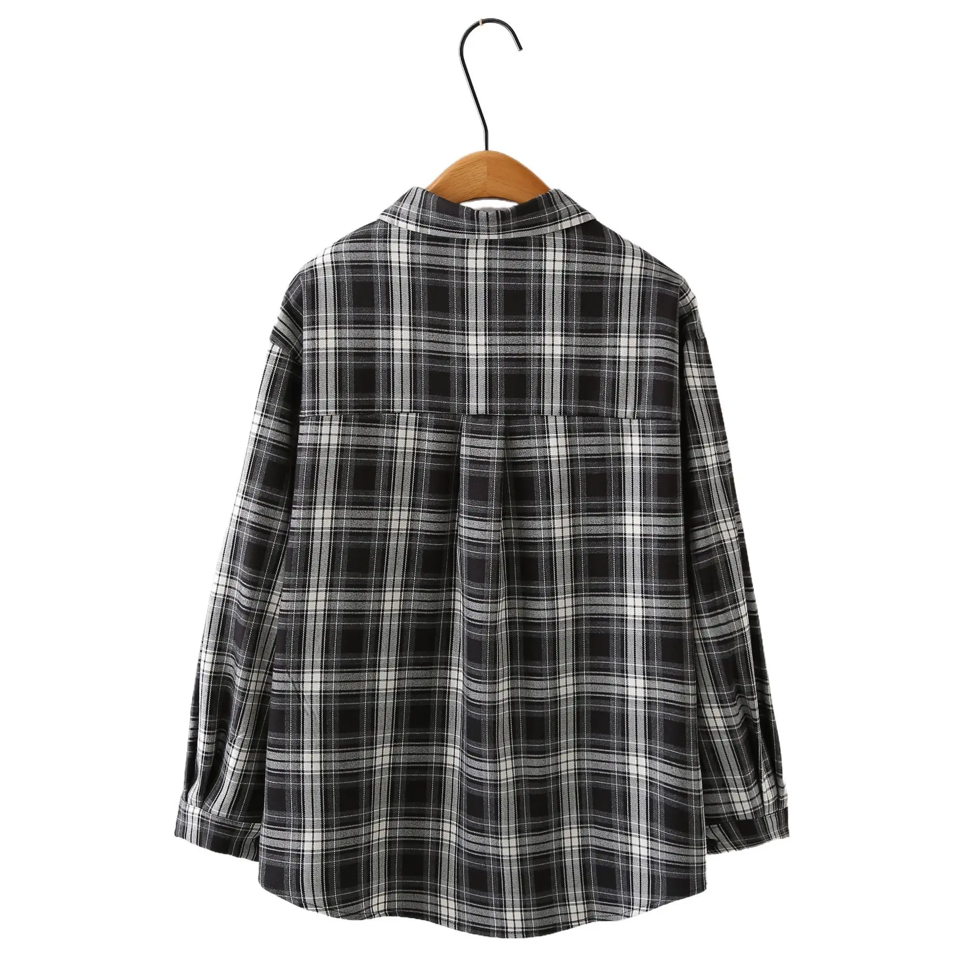 XXXXL Fashion Plus Size Women's Shirt 2025 Autumn New Style Simple Retro Classic Brushed Plaid Blouses 770