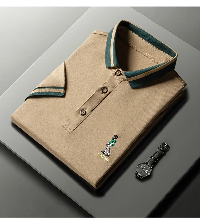 

Summer New Korean Style Versatile Polo Shirt Men's Fashion Korean Version Breathable Trend Casual Embroidery Men's Polo Shirt