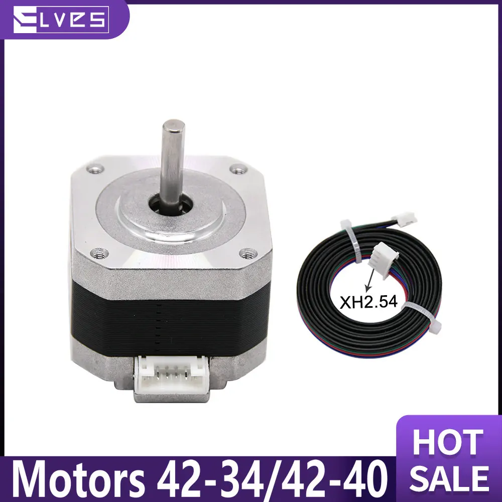 ELVES 3D Ender-3 Motors 42-34/42-40 RepRap X Y Z Axis Extruders 42 stepper motor For Ender-3/Pro/5/CR-X/10 3D Printer parts for cr 10 tornado y axis parts nema 17 stepper motor bracket for 2040 v slot 3d printer parts