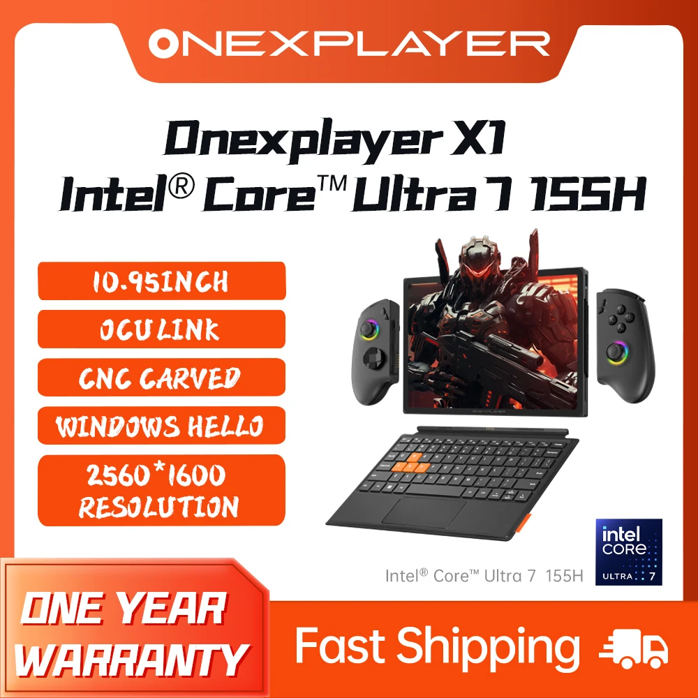 

New Onexplayer OneXPlayer X1 Onexconsole 10.95 Inch Intel Core Ultra 7 155H Qculink Laptop Replaceble D-PAD Gaming pc Laptop