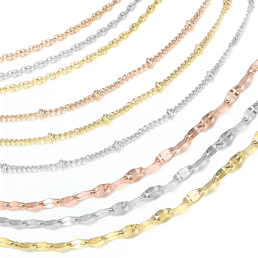 Long Chains for Jewelry Making Supplies Gold Color Silver Color Link Chain  for Necklace 316L Stainless Steel Chain for Women Men|Chain Necklaces| -  AliExpress