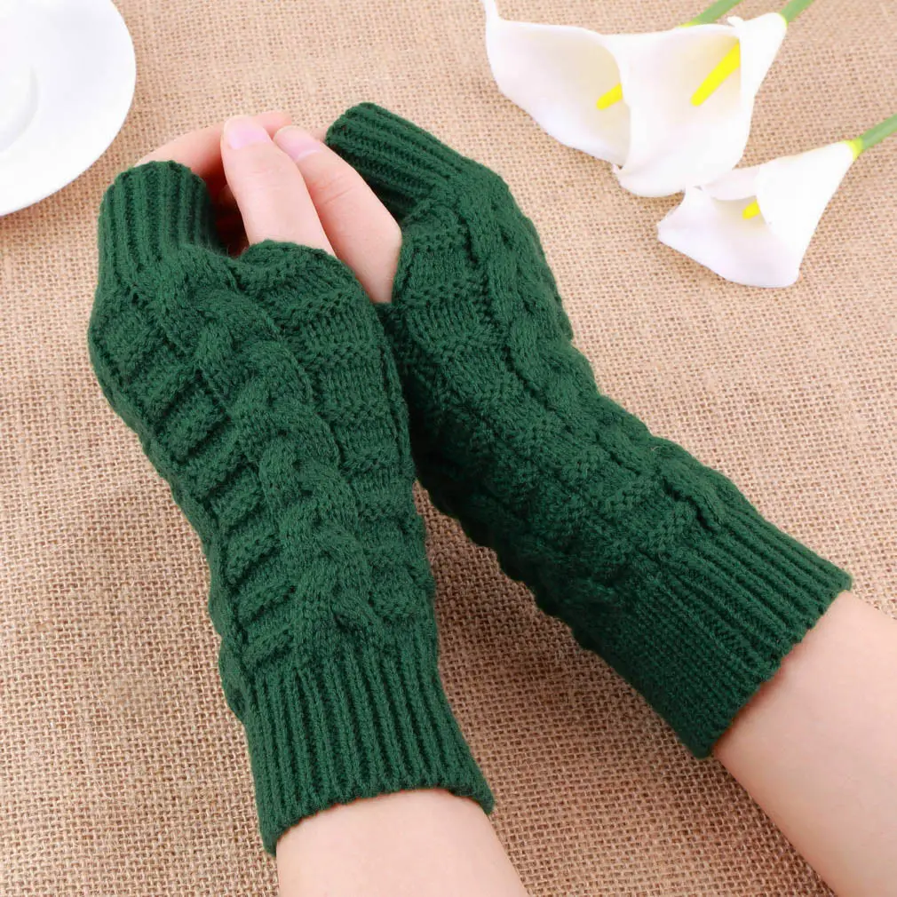 Brazo De Punto Sin Dedos Guantes De Invierno Unise... - Grandado