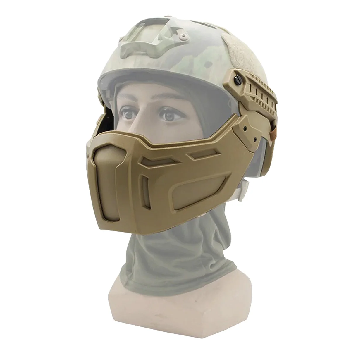 Tactical FAST Helmet Half Face Mask - Side View