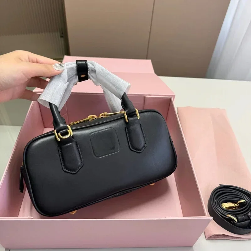 New Women's Style Briefcase, Fashionable Small Square Bag Boston Pillow Bag Bowling Hand Carrying One Shoulder Crossbody Bag Y2K 6