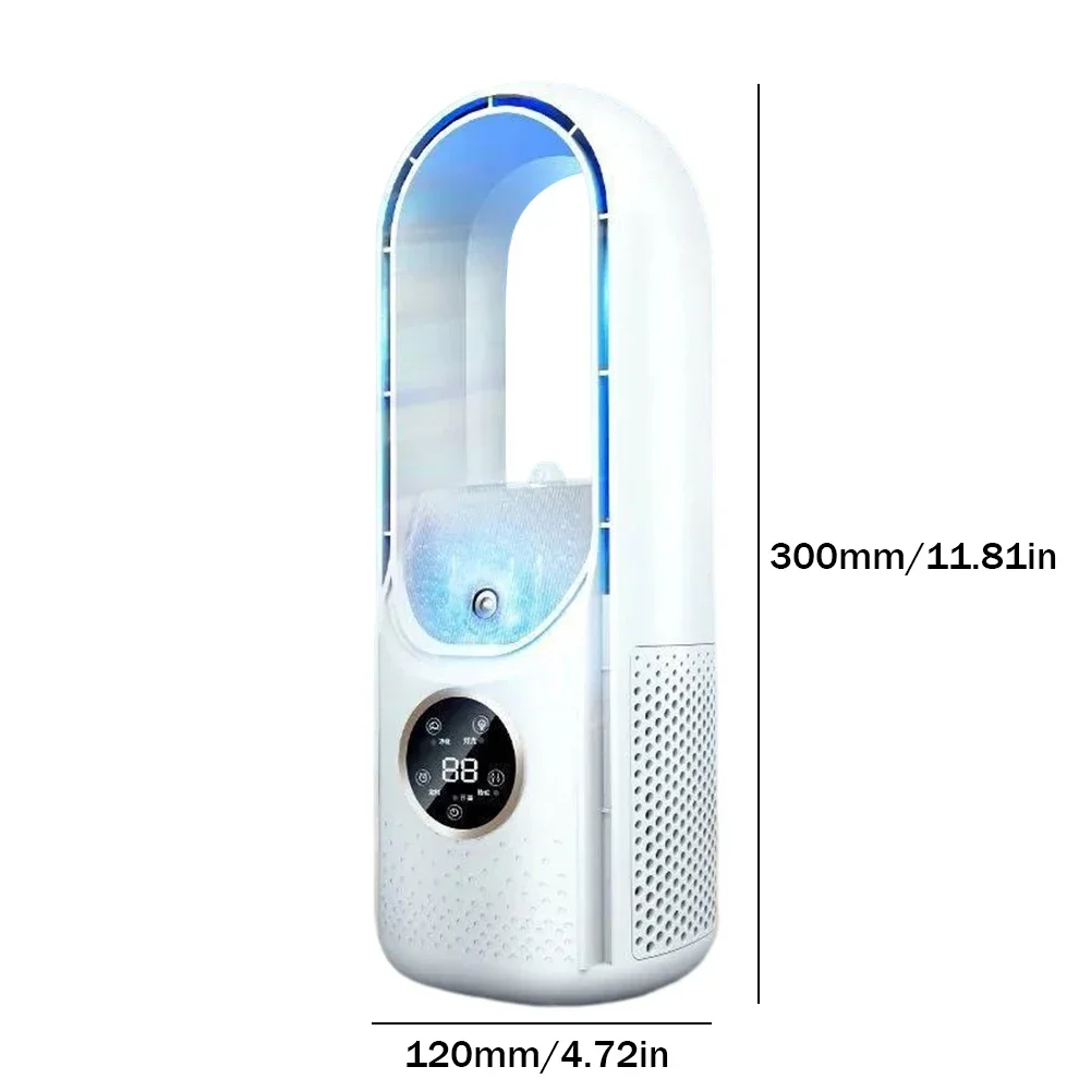 Portable Mini Air Conditioner USB Air Cooler Bladeless Electric Fan 6-speed Silent Timed Air Conditioner Cooling Fan