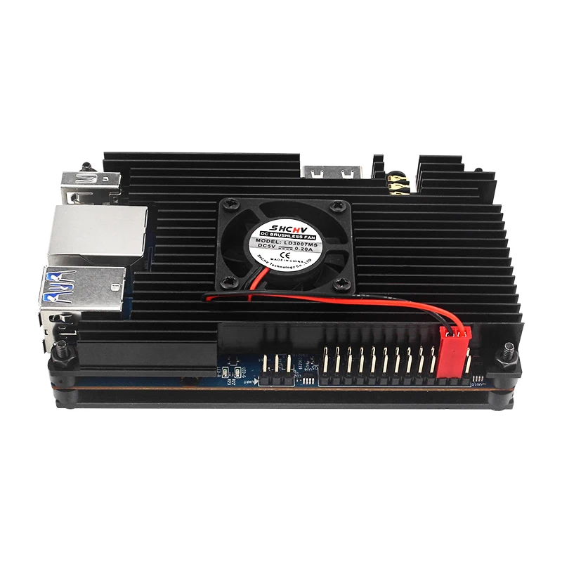 Orange Pi 5 Aluminum Alloy Case Active & Passive Metal Cooling Enclouse with Fan