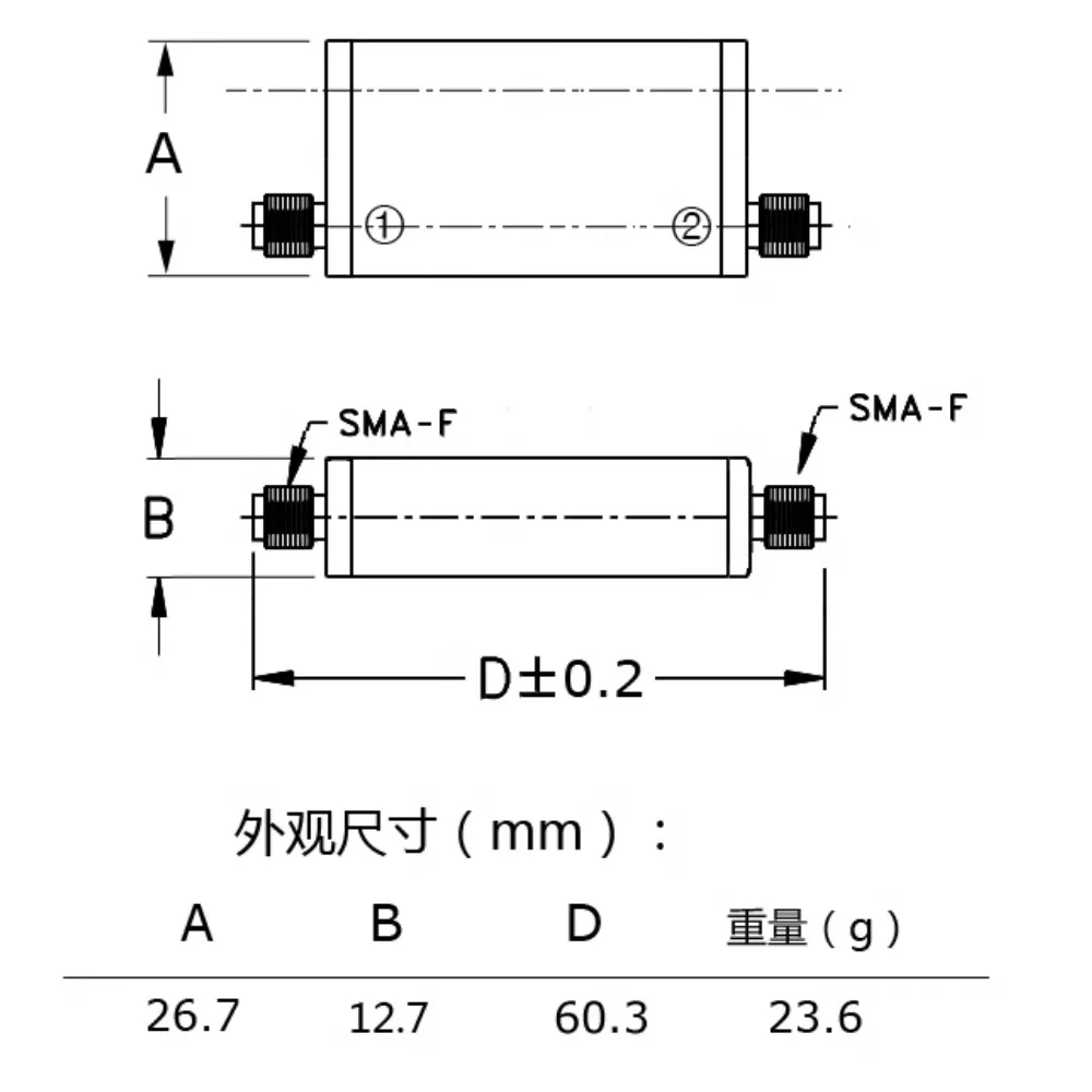 1960MHz UMTS/PCS 전용 세라믹 절연 대역 필터, 통과 대역 1930-1990MHz