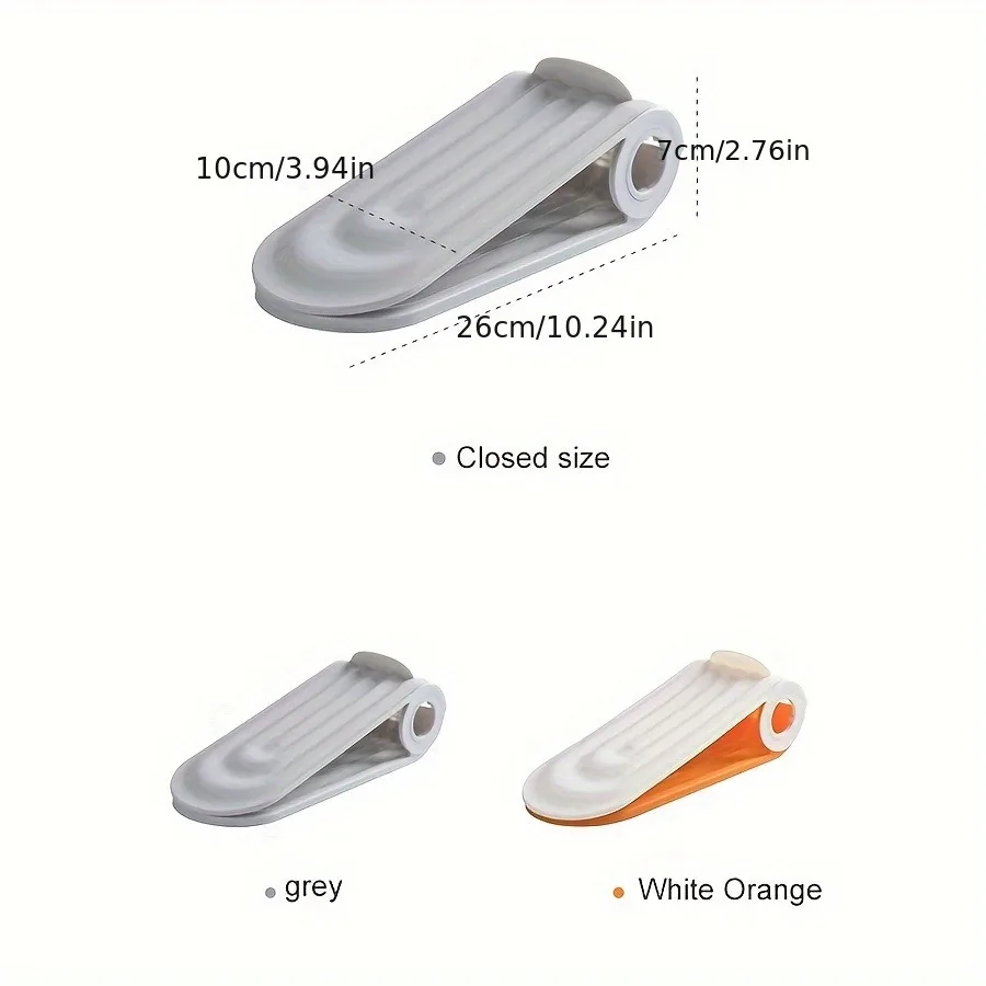Three-Dimensional Shoe Rack Storage of Double Plastic Shoe Brackets Adjustable Support Rack Shoe Slots Organizer 2PCS Pack shoe rack shoe organizer