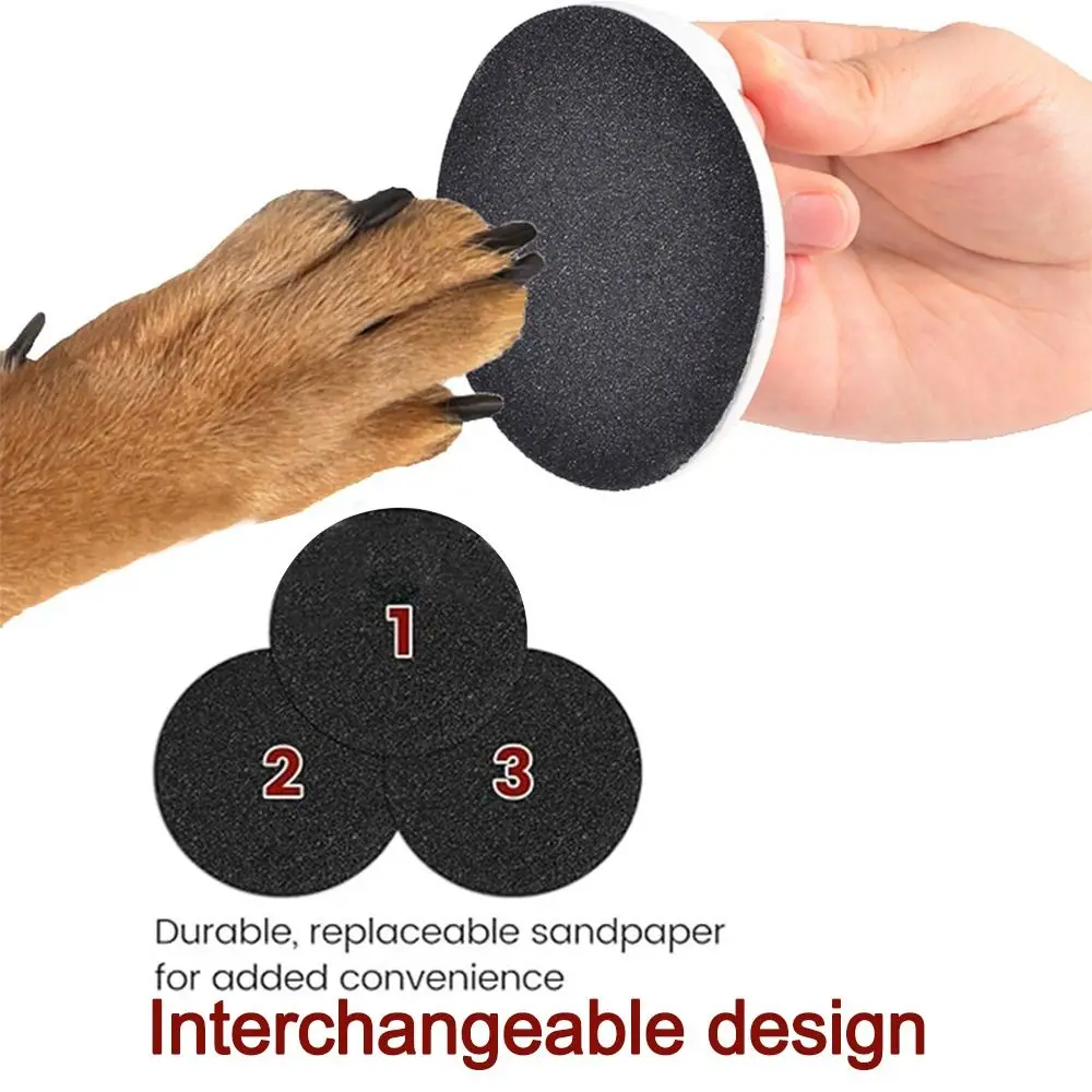 Pet Nail File Dog Nail File Dog Nail Scratch Board with 2 Replaceable Sandpapers Trimmers Round Grinder for Pet Nails