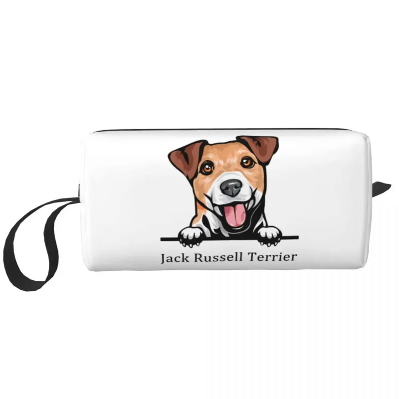 

Peeking Dog Jack Russell Terrier Cosmetic Bag Women Fashion Large Capacity Pet Animal Makeup Case Beauty Storage Toiletry Bags