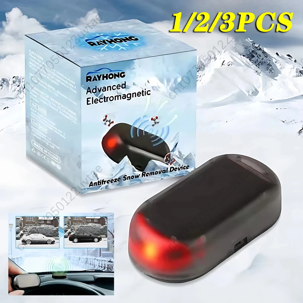 Windshield Deicing Instrument Car Deicer 1-3PCS Anti-freezing Device Winter Anti Ice and Snow Cover Car Window Glass Jammer Windshield De-icer Anti-freeze and Anti-snow