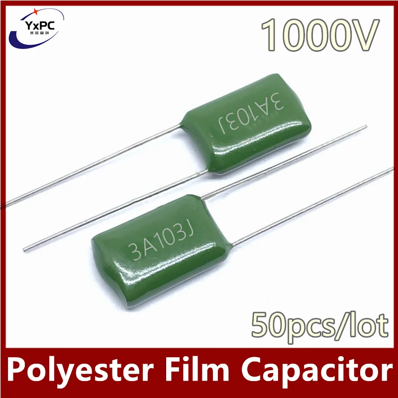 50pcs 1000V Polyester Film Capacitor 3A103J 10NF 3A472J 4.7NF 3A332J 3.3NF 3A102J 1NF 3A152J 1.5NF 3A222J 2.2NF 3A272J 2.7NF