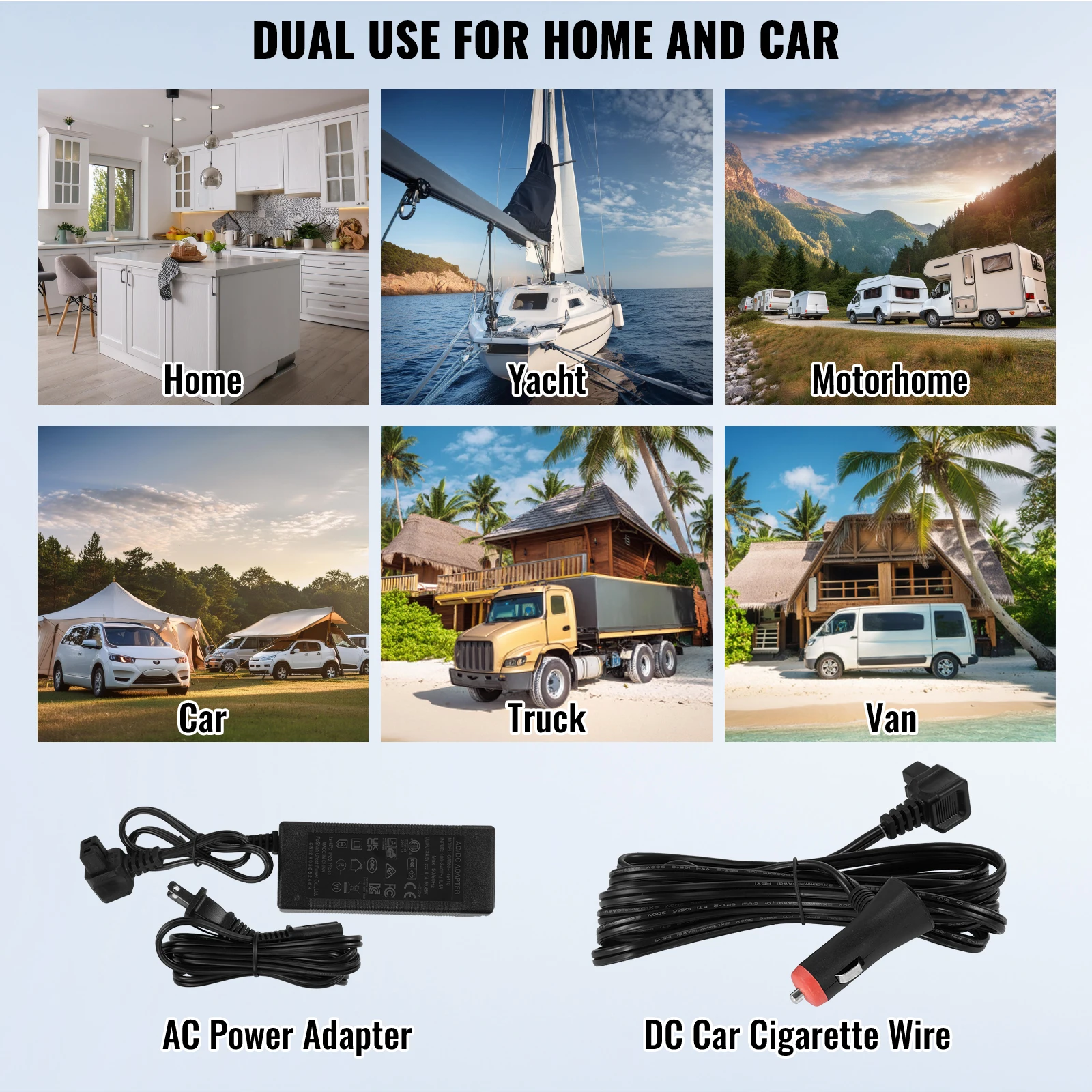 SucceBuy 40/50/58L Portable Car Refrigerator 12VoltCar Refrigerator Fridge Dual Zone Portable Freezer Compressor Cooler for Home 6