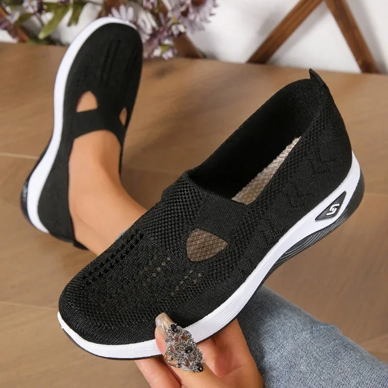 Women Mesh Vulcanize Shoes Breathable Sneakers Slip on Light Outdoor Walking Casual Shoes