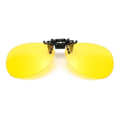 Unisex Vintage Photochromic Clip - On Polarized Sunglasses for Day and Night Driving (No Polarized yellow)