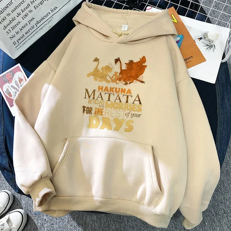 Harajuku Fashion Hoodies Anime Hakuna Matata Hoodie The Lion King Sweatshirt Women Clothes Hoody 4