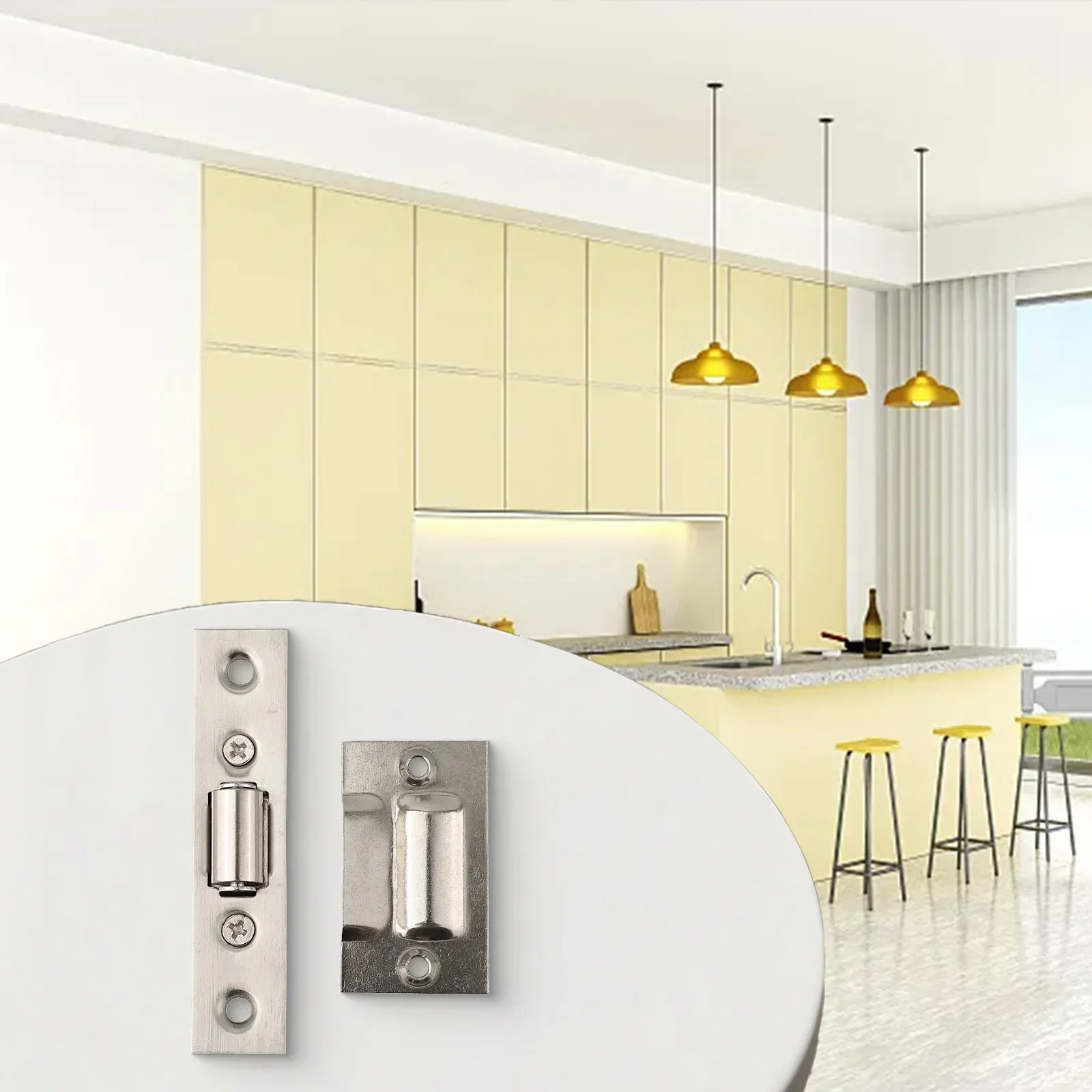 1pcs Magnetic Suction Door Touch Bead Invisible Door Lock Catch Wardrobe Kitchen Cabinet Bumper Catch Hardware