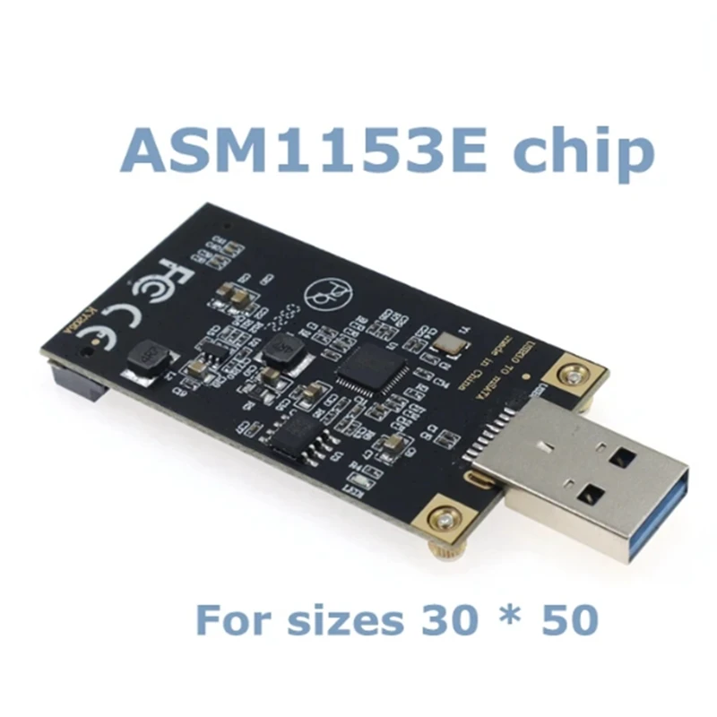 Msata-USB 3.0 솔리드 스테이트 드라이브-모바일 하드 드라이브, ASM1153E 칩 플러그 앤 플레이, 크기 30X50, 고품질 블랙 1 개
