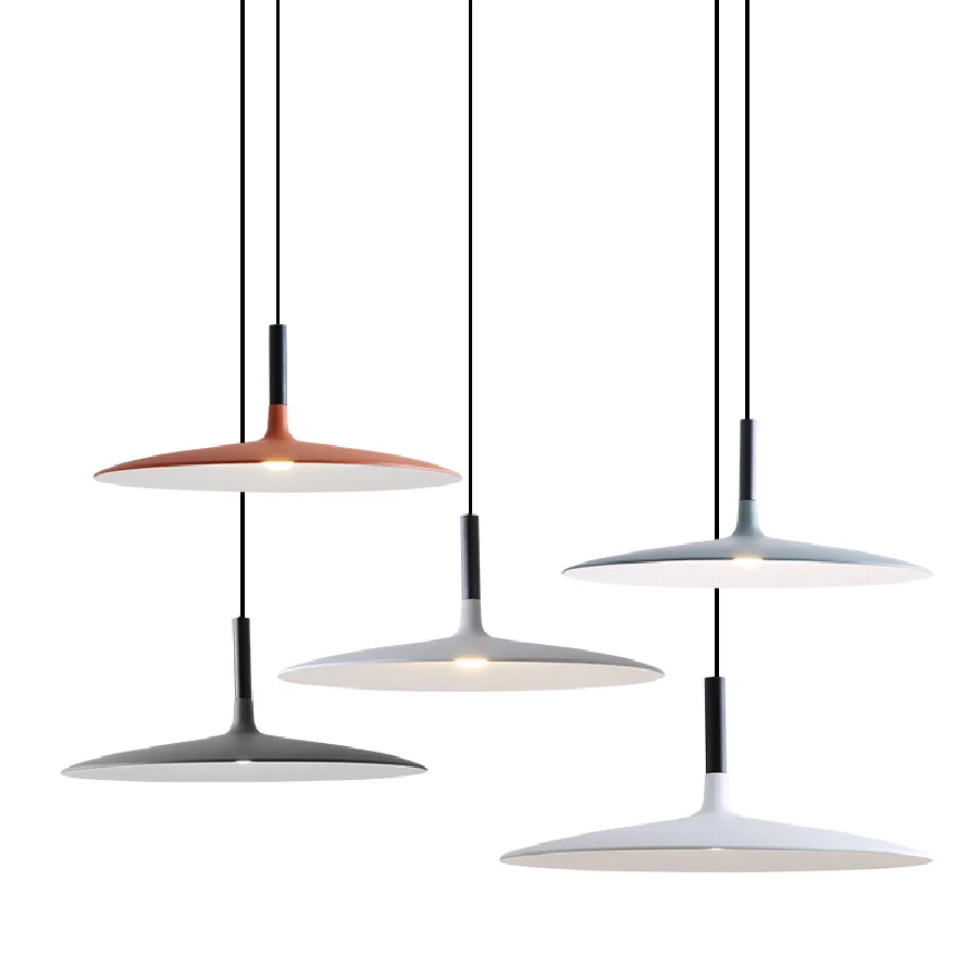 

Postmodern UFO Aluminum Pendant Lamp Kitchen Island Led Hanging Light Round Indoor Decor Chandelier For Living Hall Dining Room