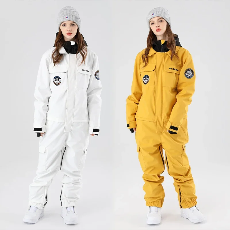 Winter Ski Suit One-Piece Men Women Windproof Waterproof