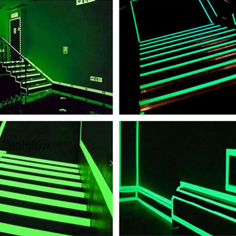 1 Roll Fluorescent Stickers Tape Green Luminous Tape Staircase Fire Warning Glow in the Dark Anti-collision Night Light Strip